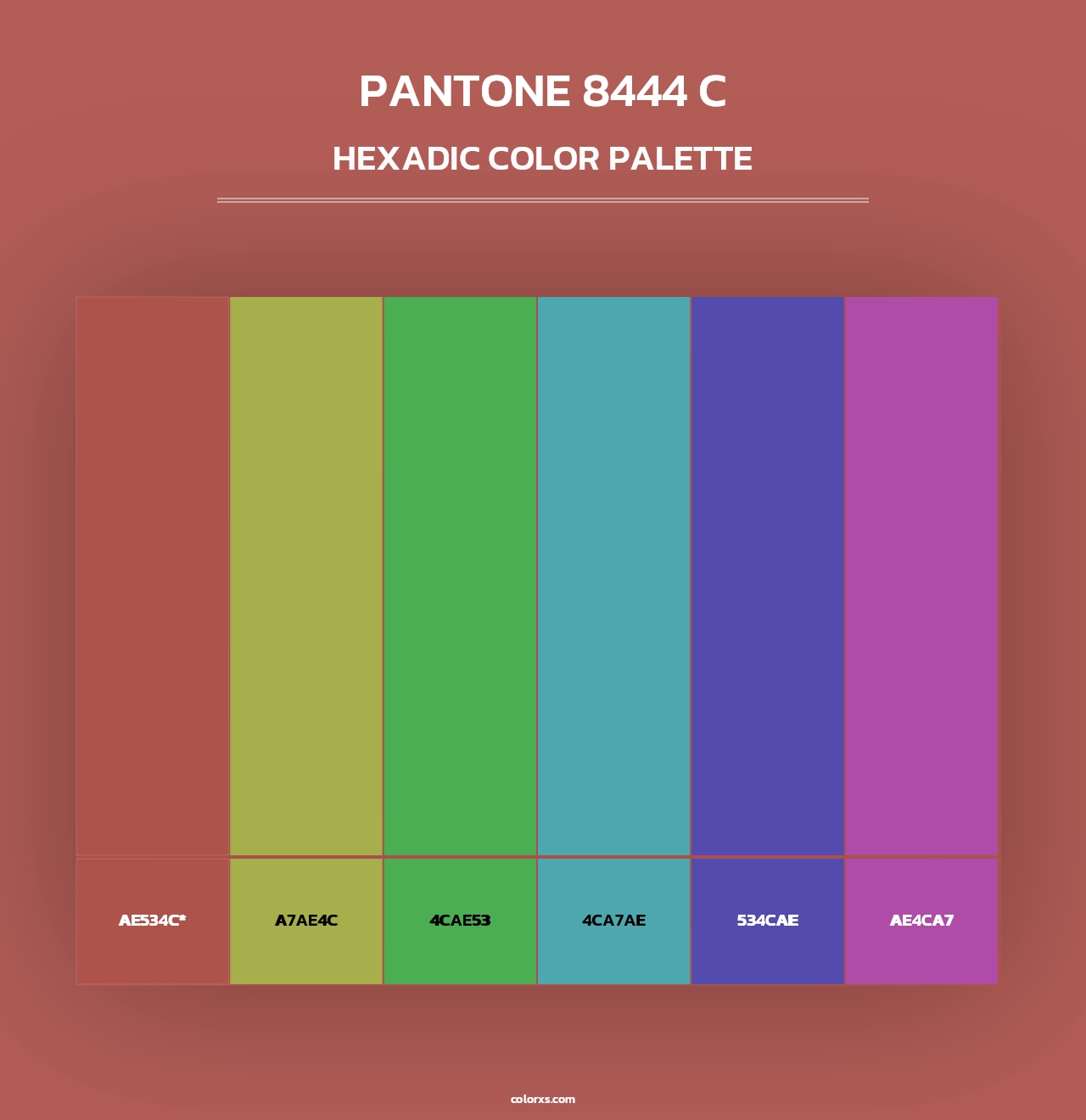 PANTONE 8444 C - Hexadic Color Palette