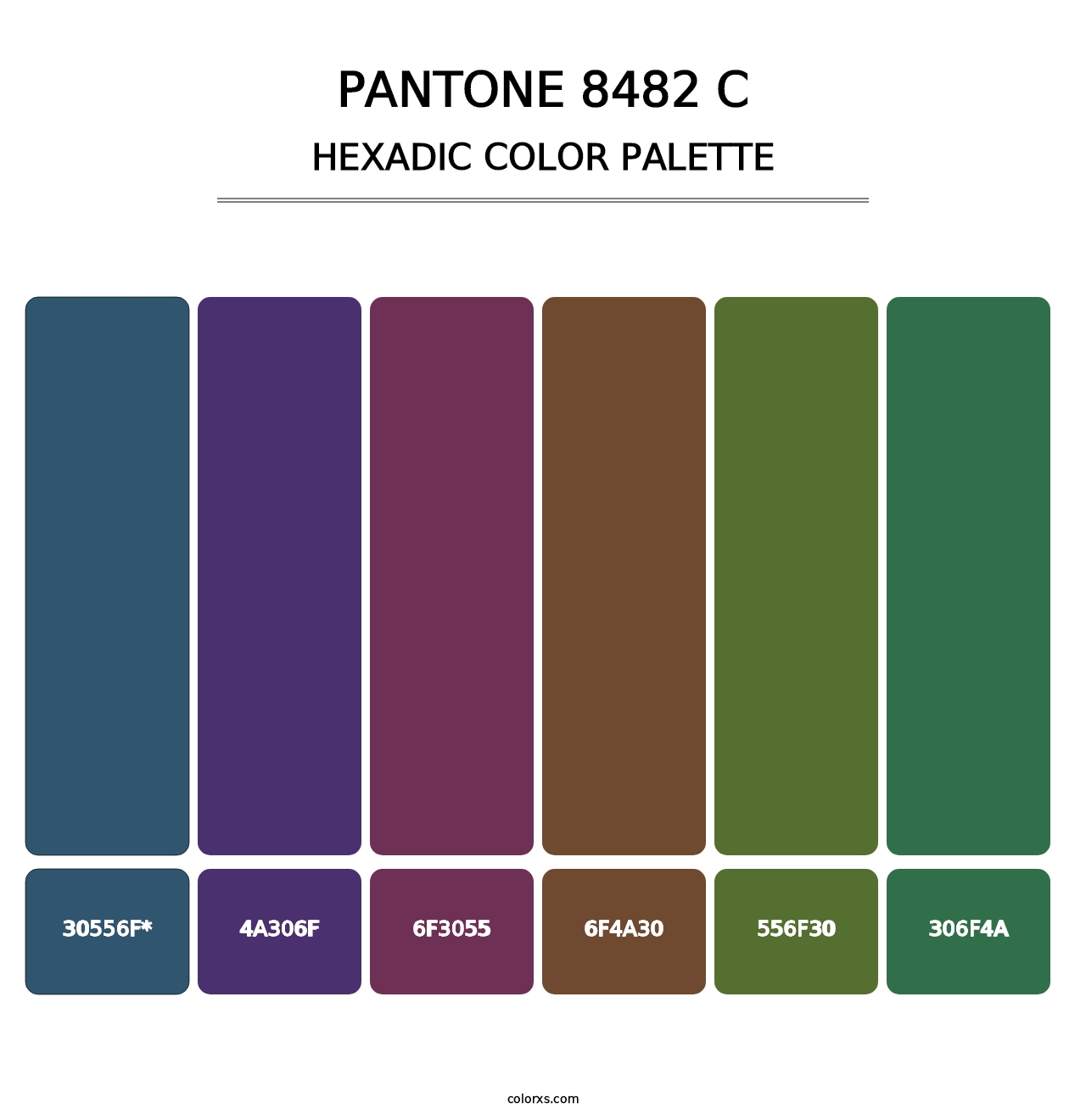 PANTONE 8482 C - Hexadic Color Palette