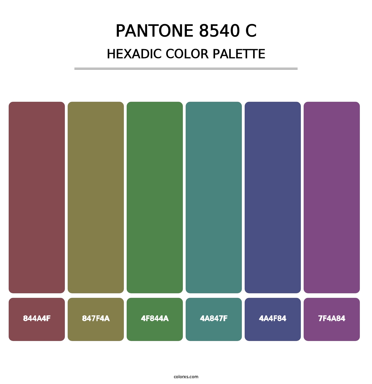 PANTONE 8540 C - Hexadic Color Palette