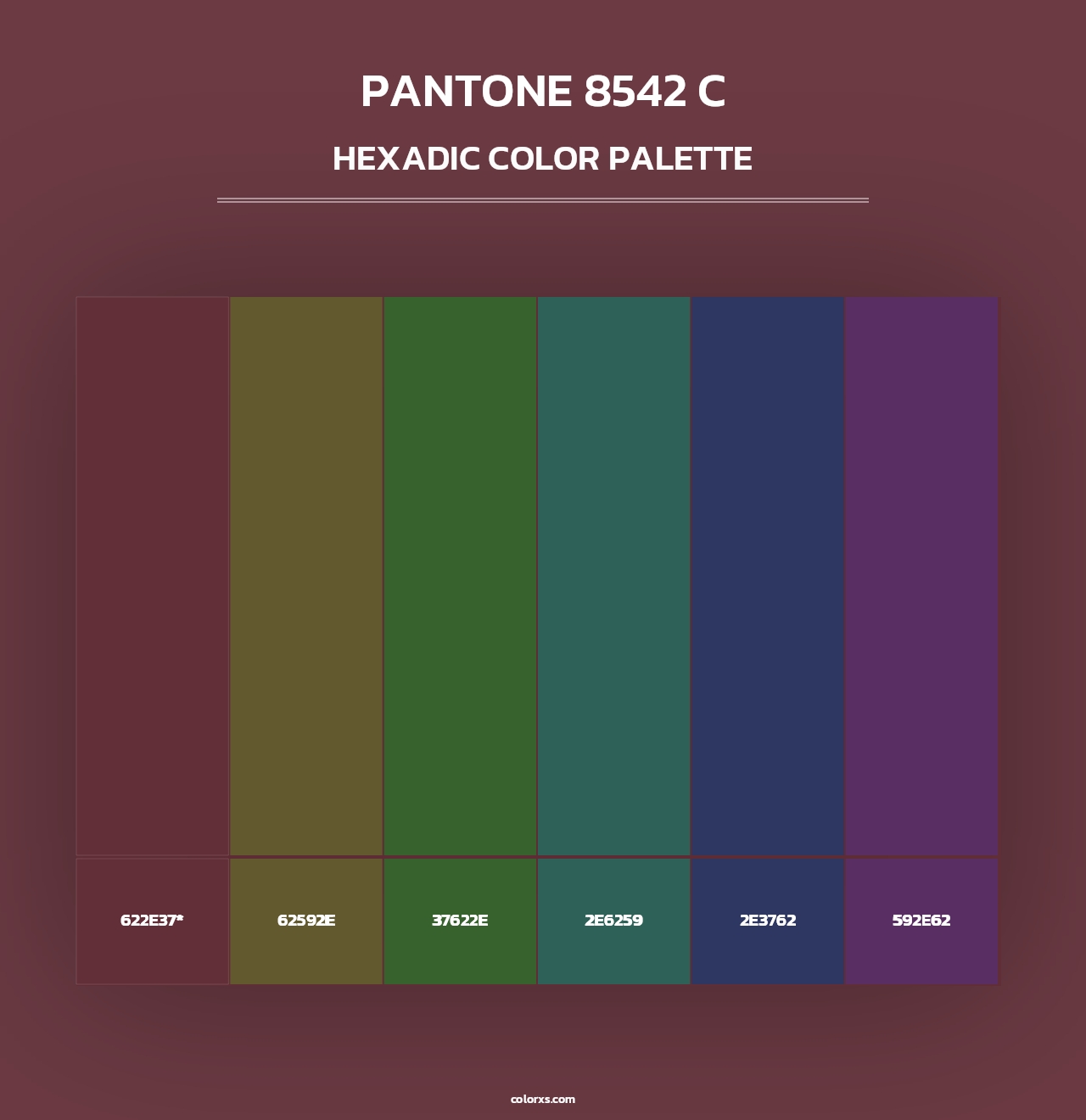 PANTONE 8542 C - Hexadic Color Palette