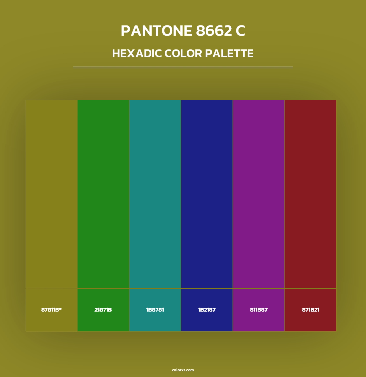 PANTONE 8662 C - Hexadic Color Palette