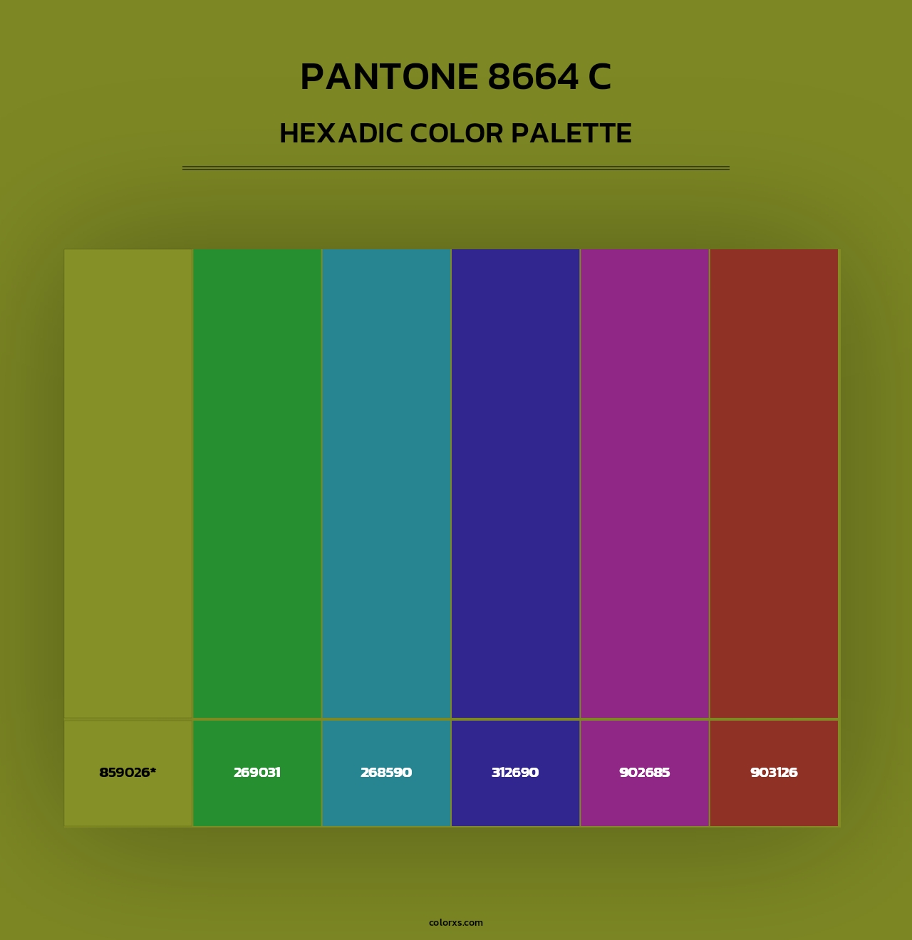 PANTONE 8664 C - Hexadic Color Palette