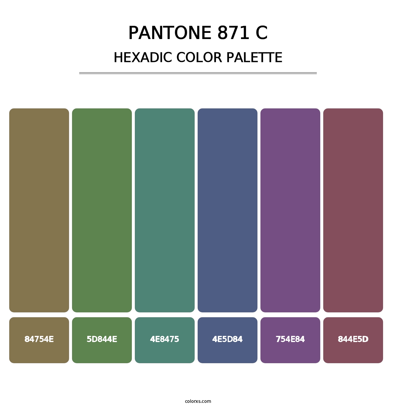PANTONE 871 C - Hexadic Color Palette