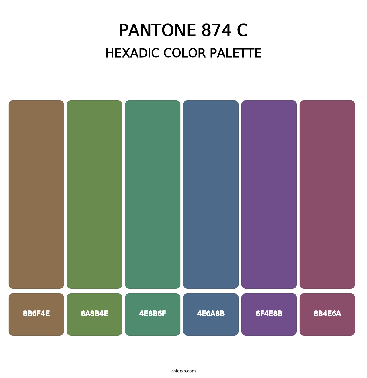PANTONE 874 C - Hexadic Color Palette