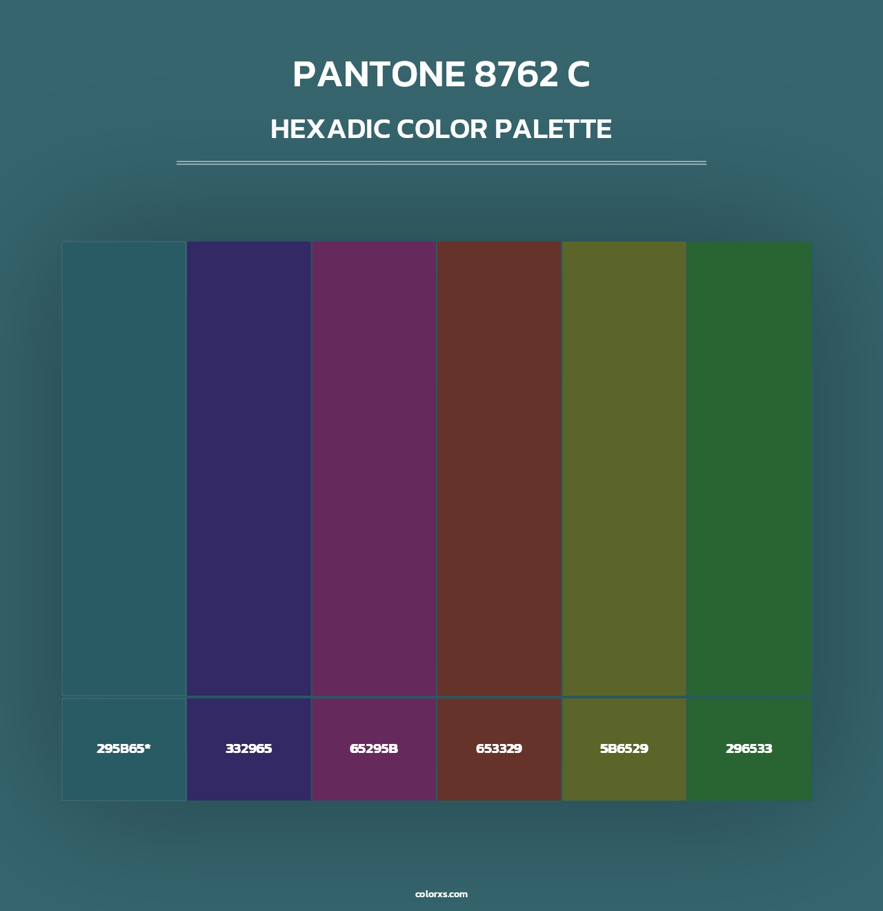 PANTONE 8762 C - Hexadic Color Palette