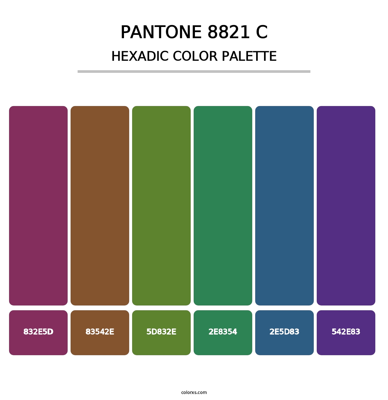 PANTONE 8821 C - Hexadic Color Palette