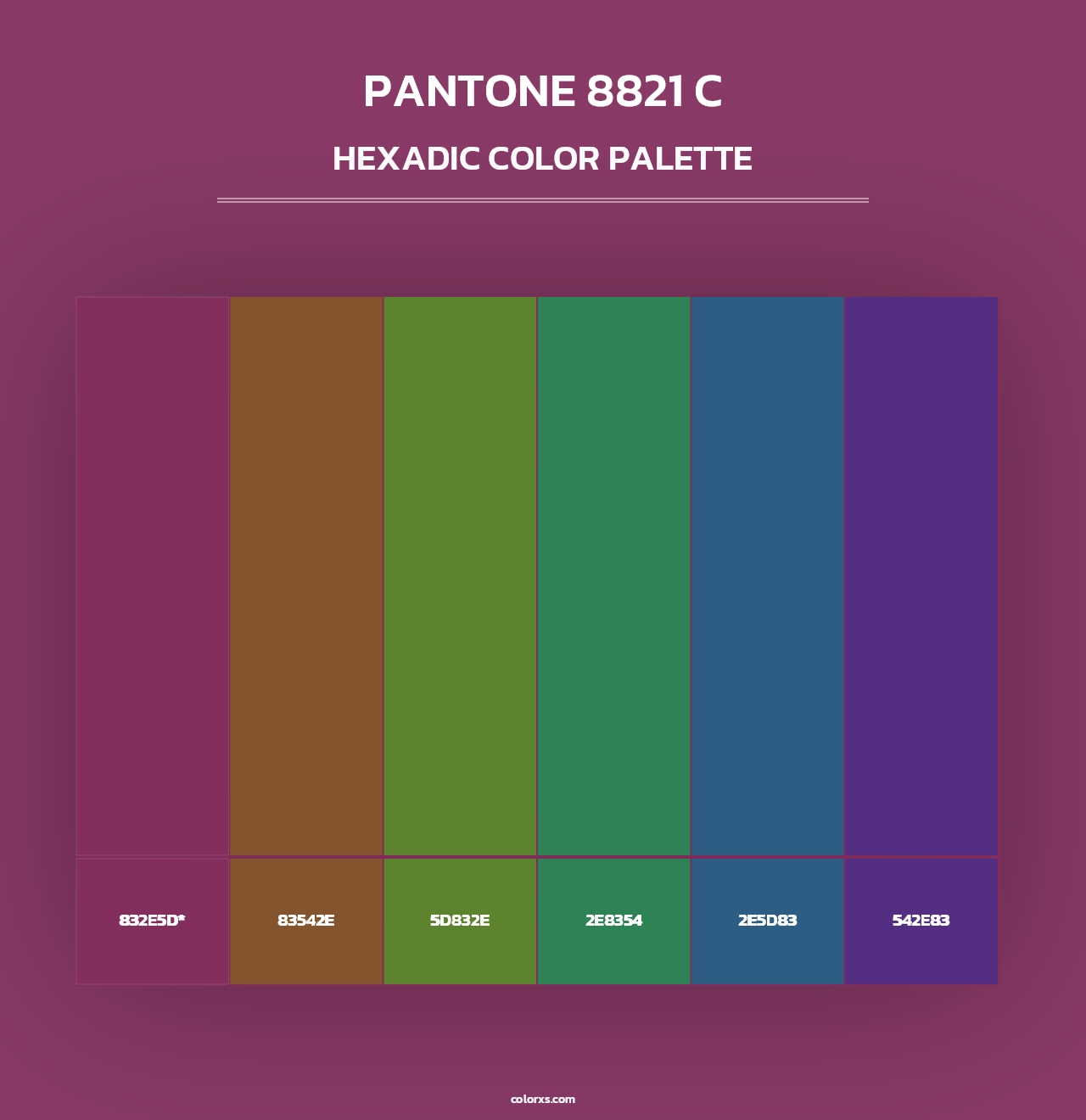 PANTONE 8821 C - Hexadic Color Palette