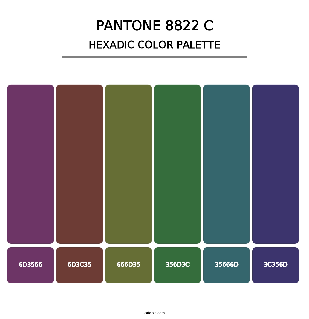 PANTONE 8822 C - Hexadic Color Palette