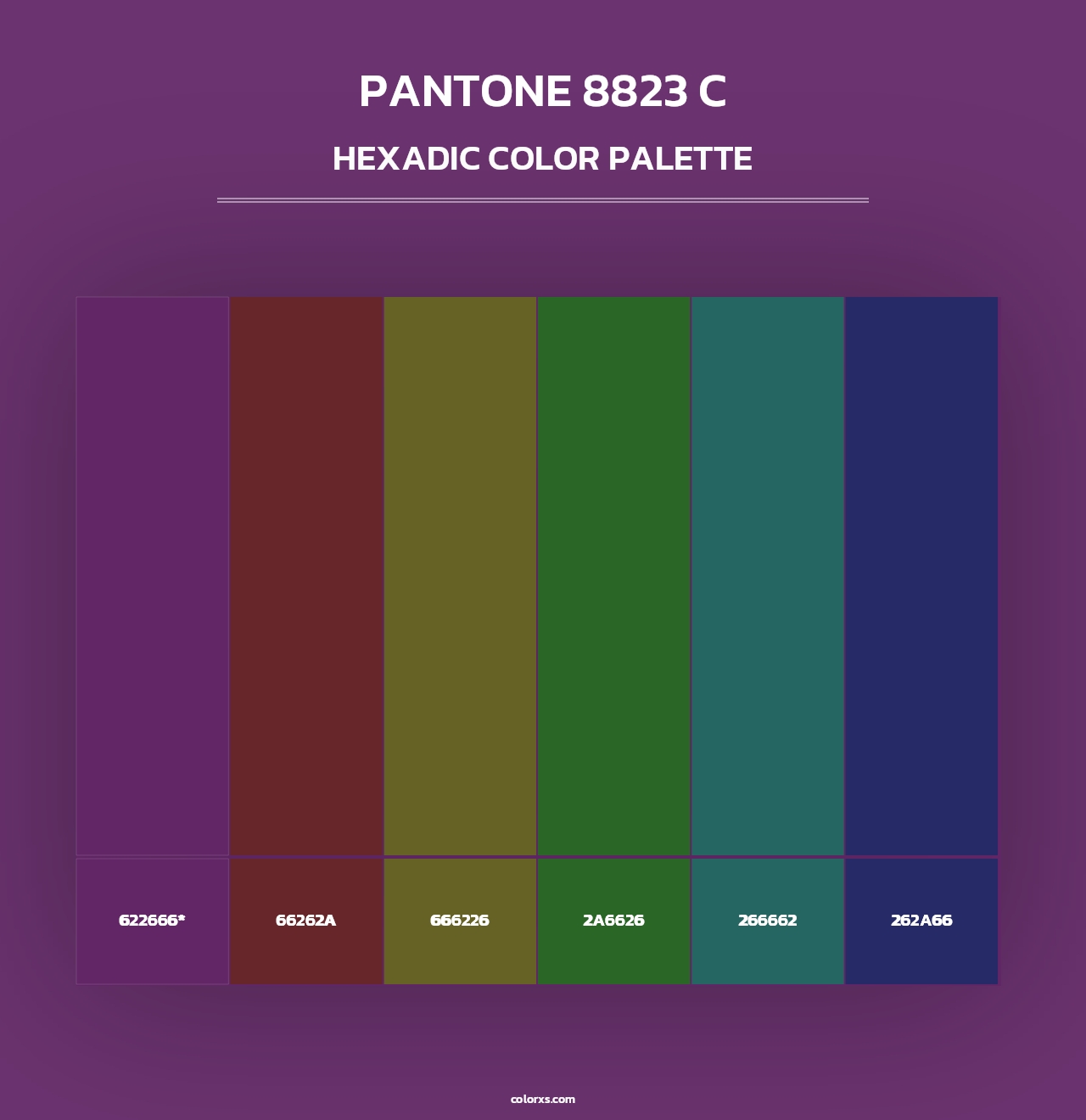 PANTONE 8823 C - Hexadic Color Palette