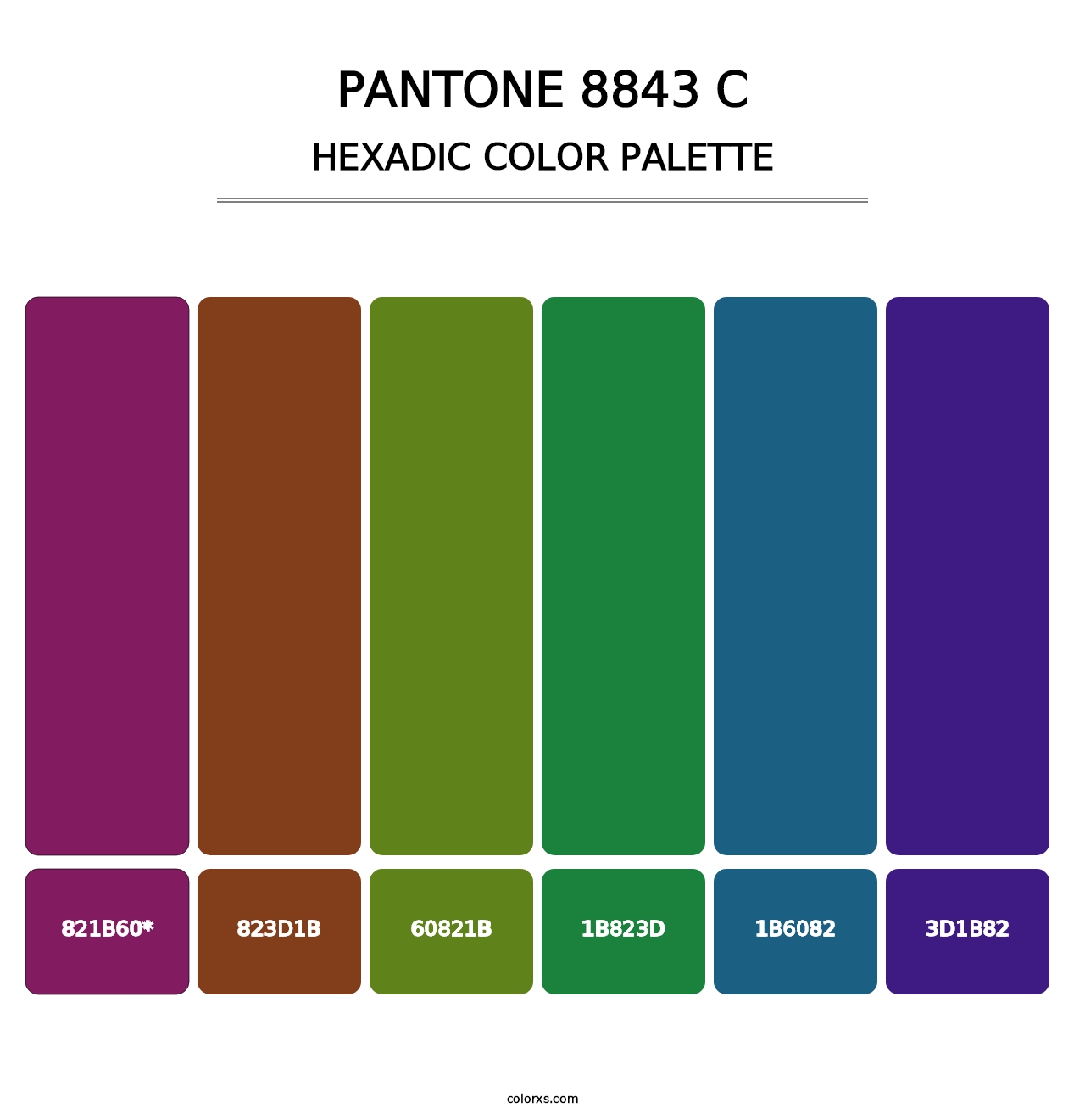 PANTONE 8843 C - Hexadic Color Palette