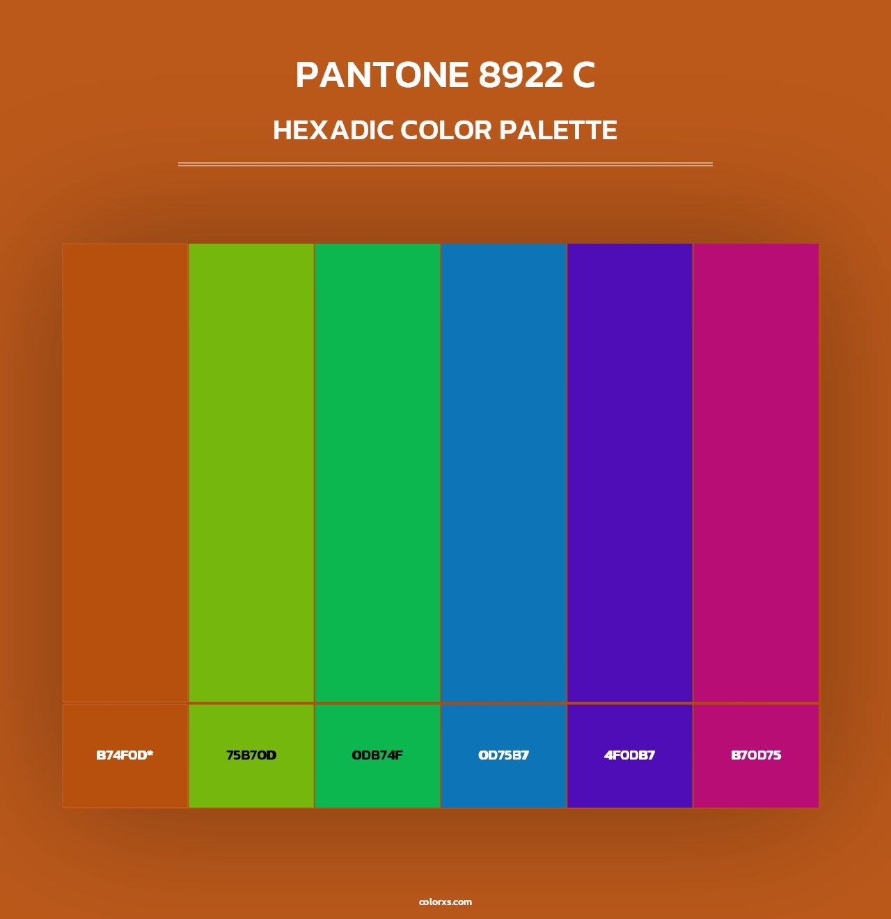 PANTONE 8922 C - Hexadic Color Palette
