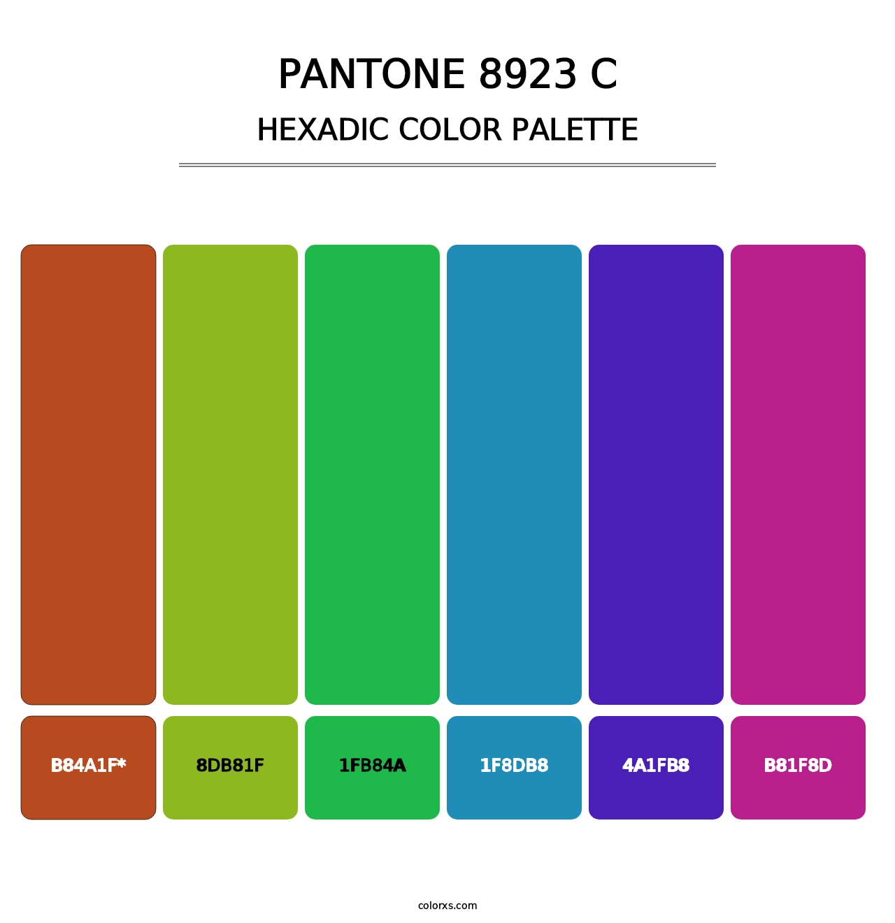 PANTONE 8923 C - Hexadic Color Palette