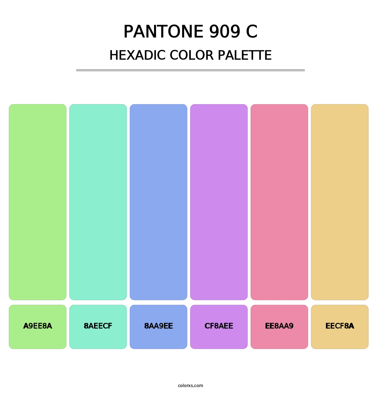 PANTONE 909 C - Hexadic Color Palette