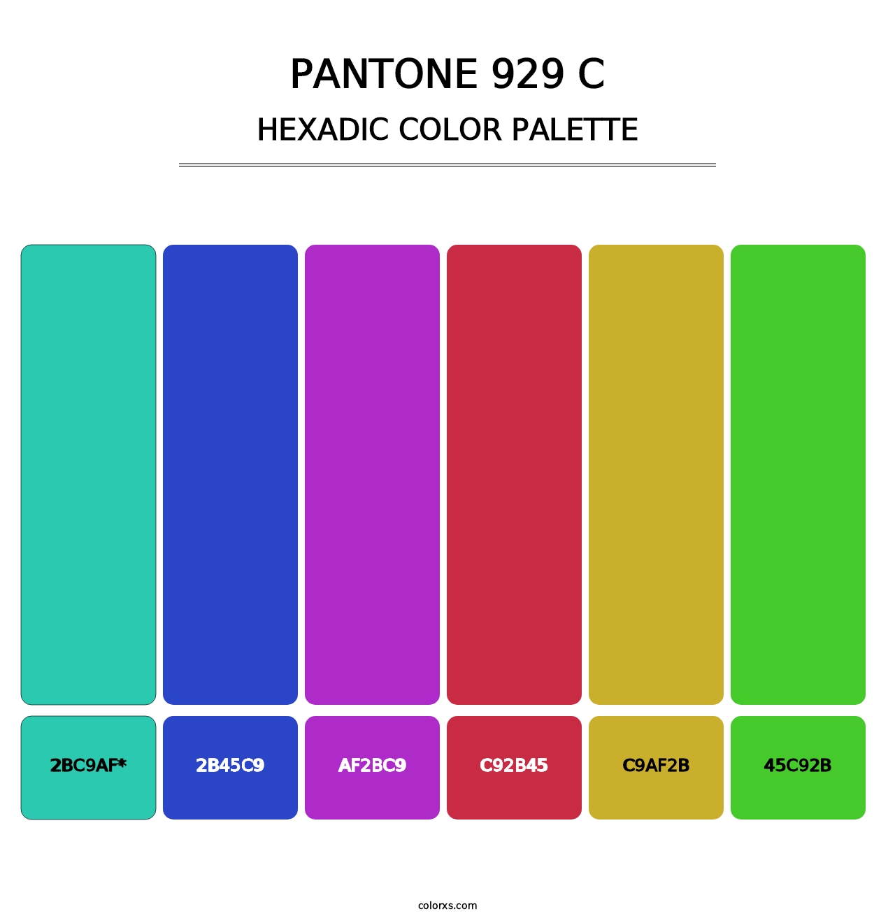 PANTONE 929 C - Hexadic Color Palette