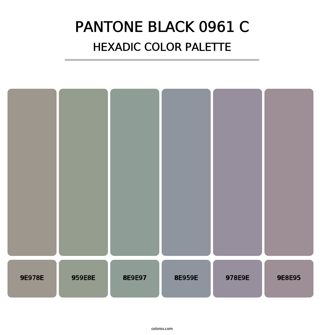 PANTONE Black 0961 C - Hexadic Color Palette