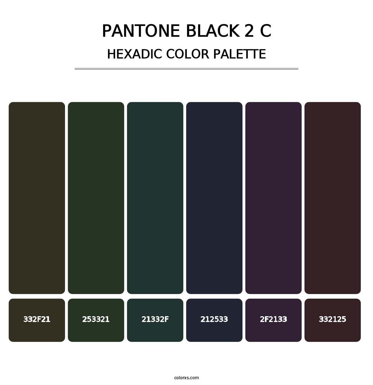 PANTONE Black 2 C - Hexadic Color Palette
