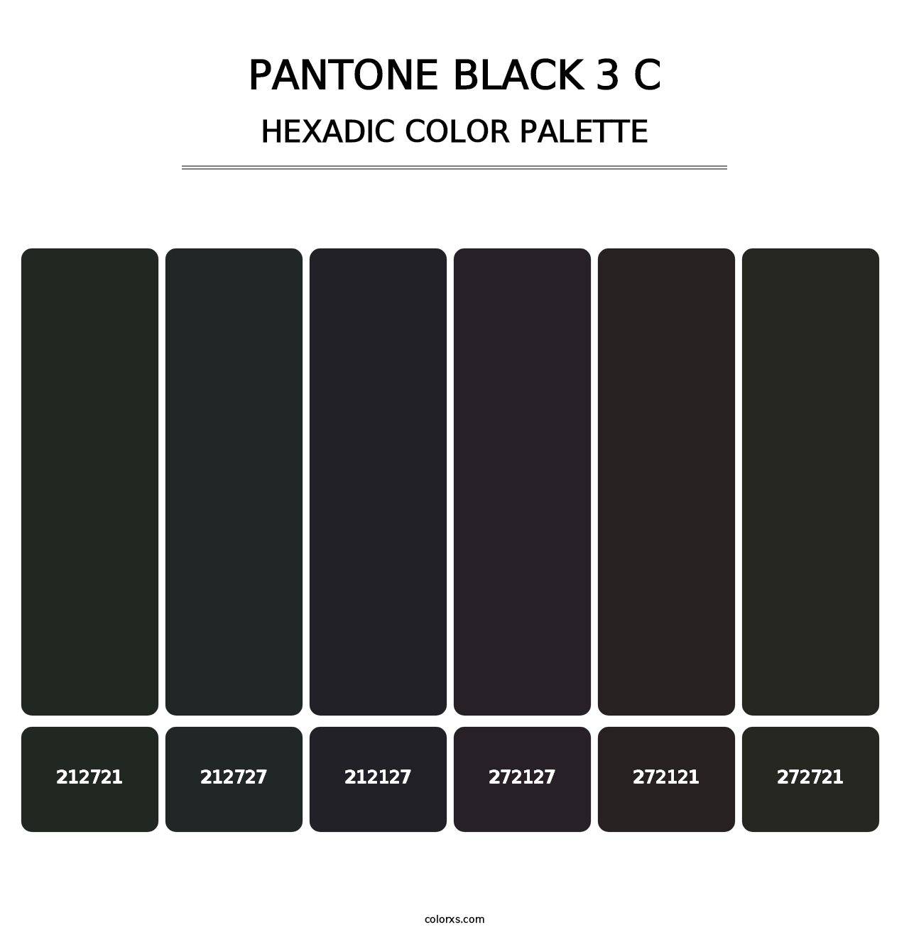 PANTONE Black 3 C - Hexadic Color Palette