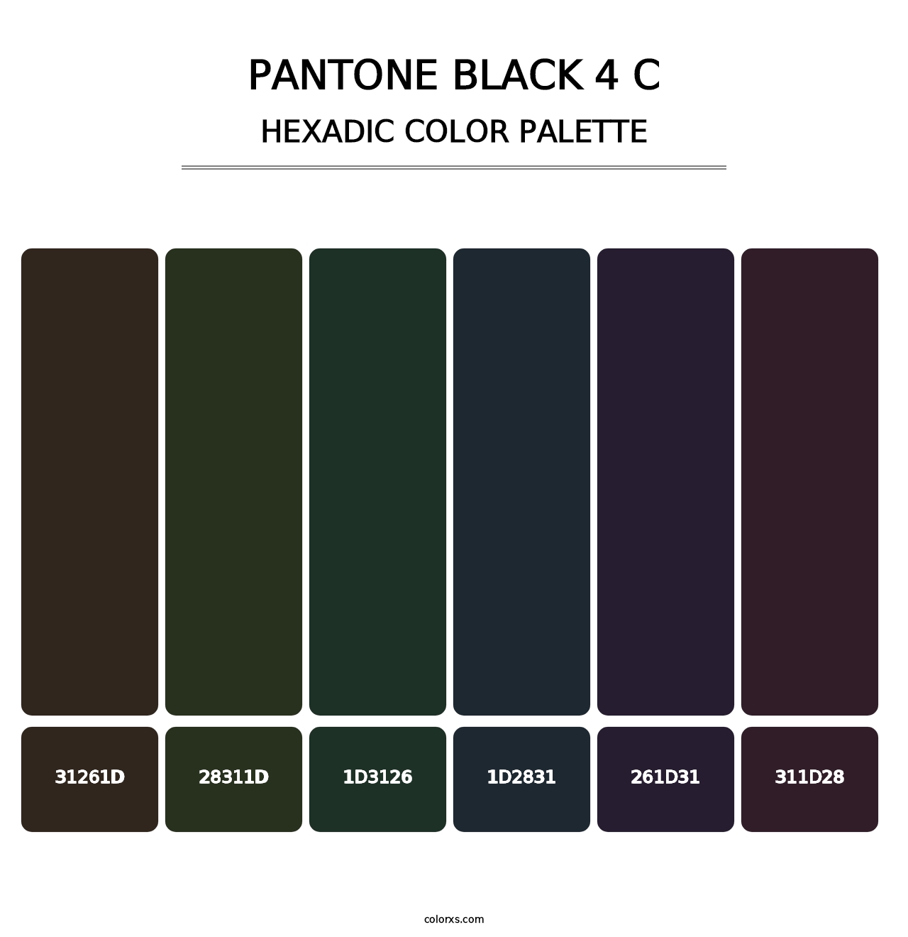 PANTONE Black 4 C - Hexadic Color Palette