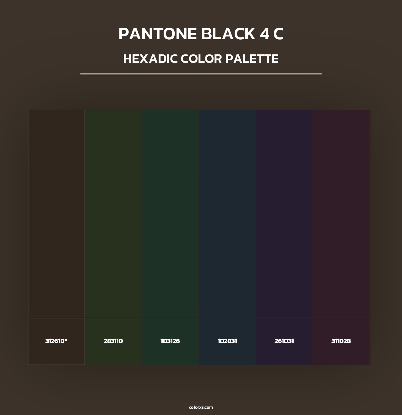 PANTONE Black 4 C - Hexadic Color Palette