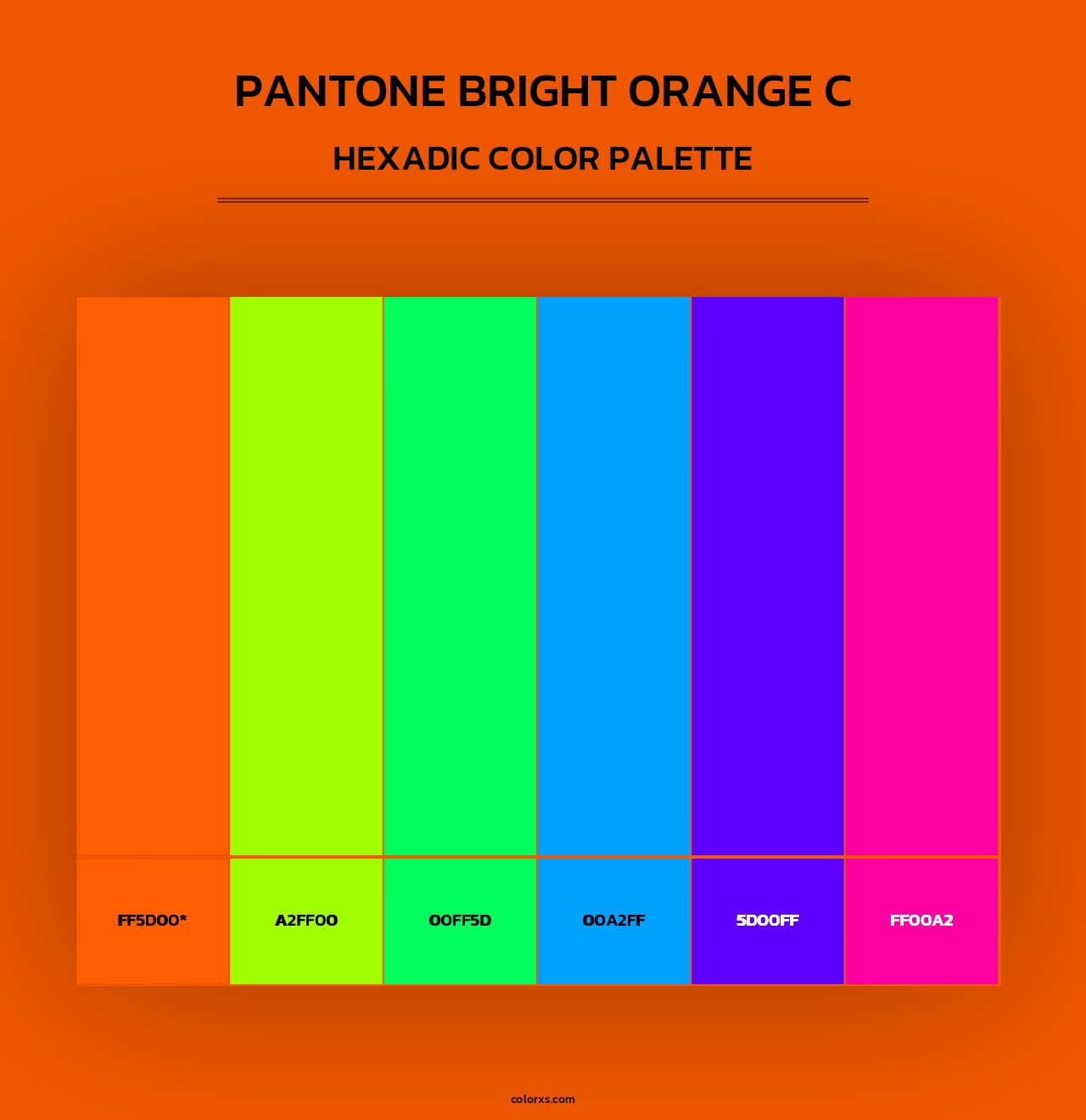 PANTONE Bright Orange C - Hexadic Color Palette