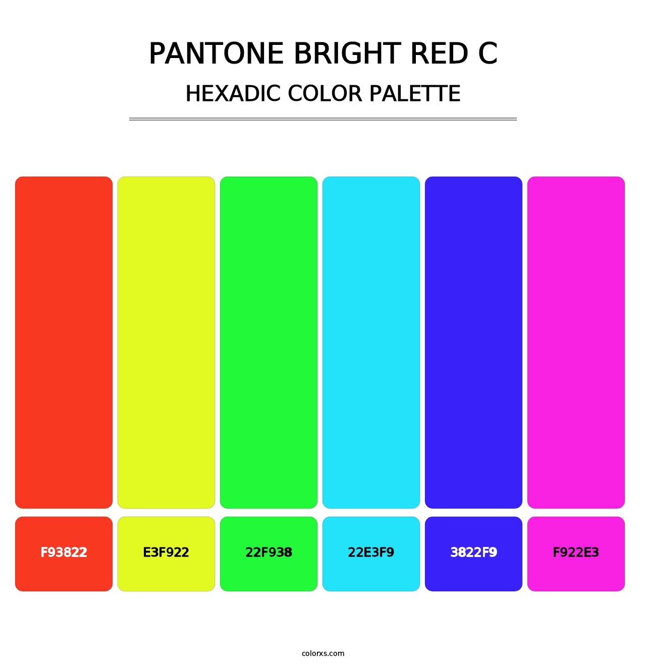 PANTONE Bright Red C - Hexadic Color Palette
