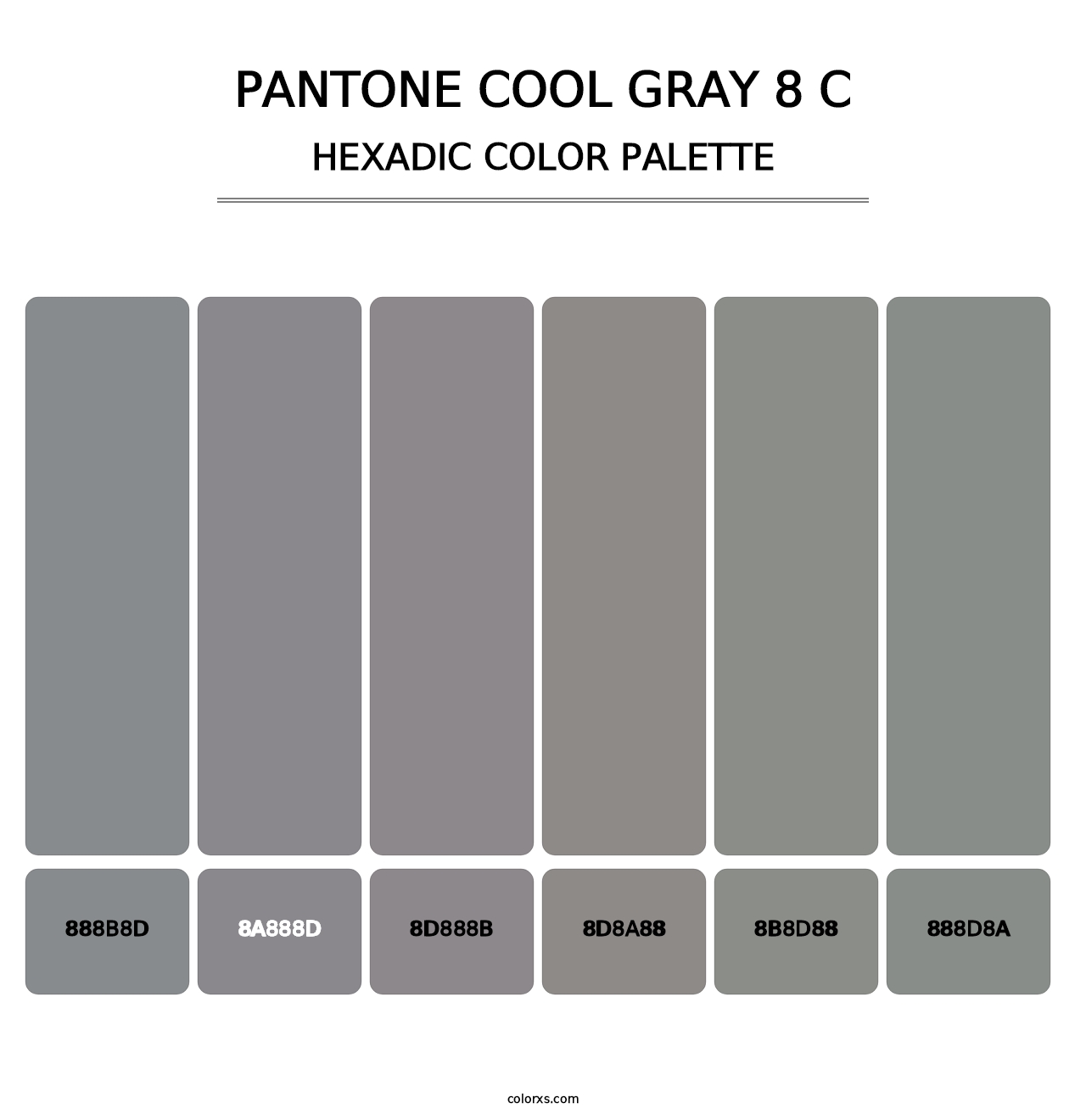PANTONE Cool Gray 8 C - Hexadic Color Palette