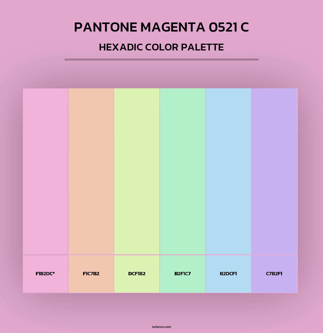 PANTONE Magenta 0521 C - Hexadic Color Palette