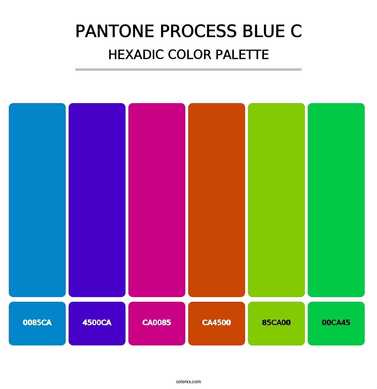 PANTONE Process Blue C - Hexadic Color Palette
