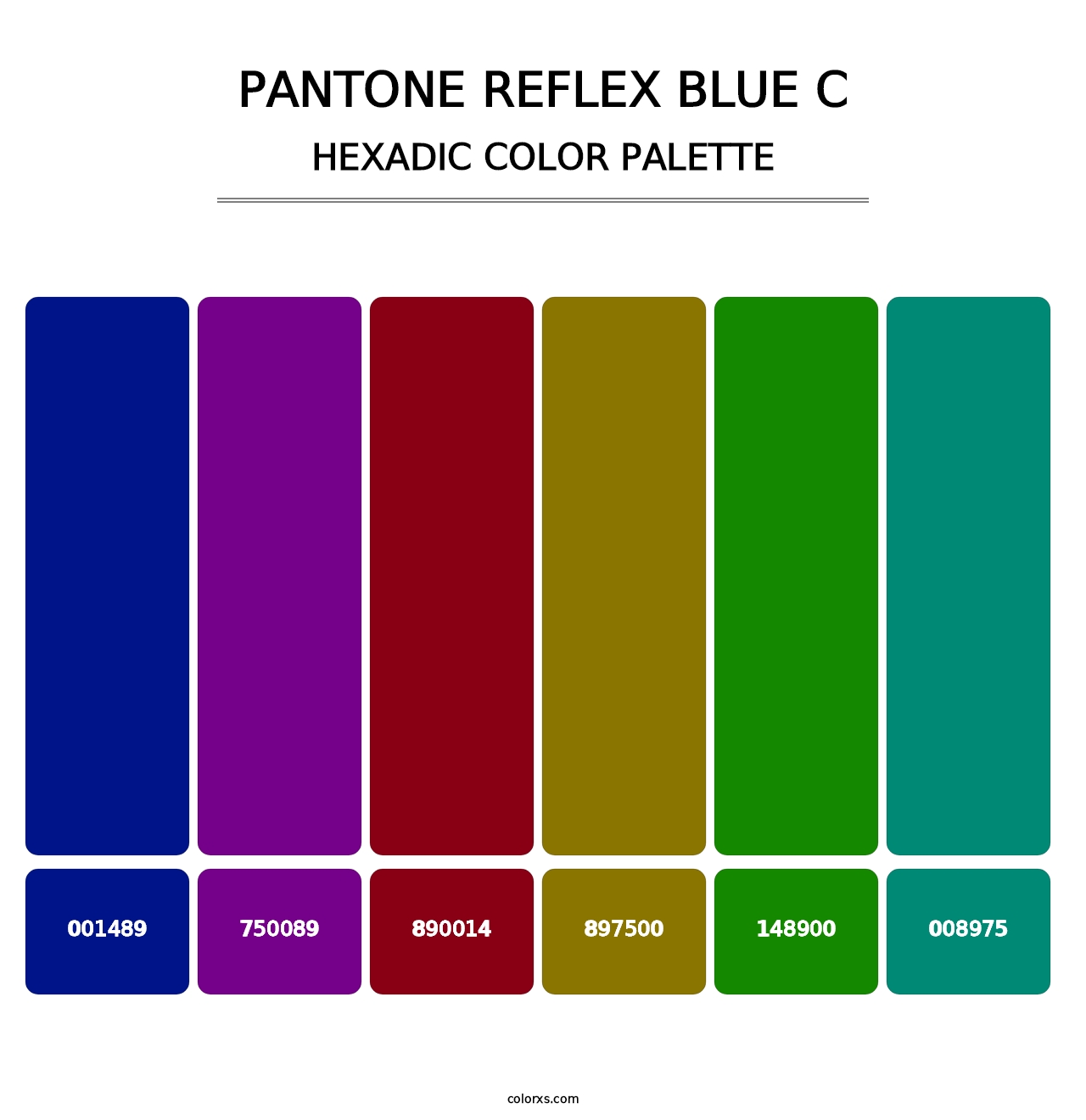 PANTONE Reflex Blue C - Hexadic Color Palette