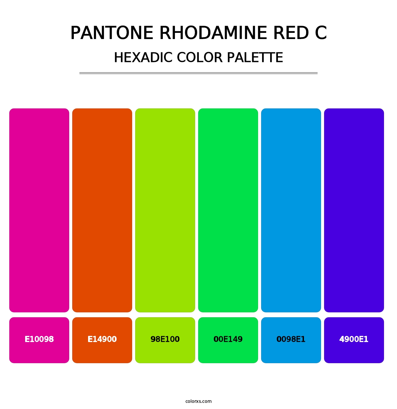 PANTONE Rhodamine Red C - Hexadic Color Palette