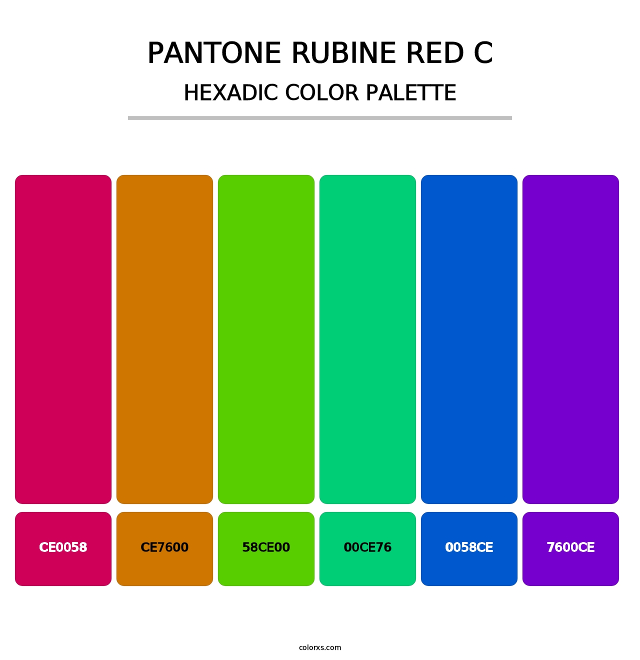 PANTONE Rubine Red C - Hexadic Color Palette