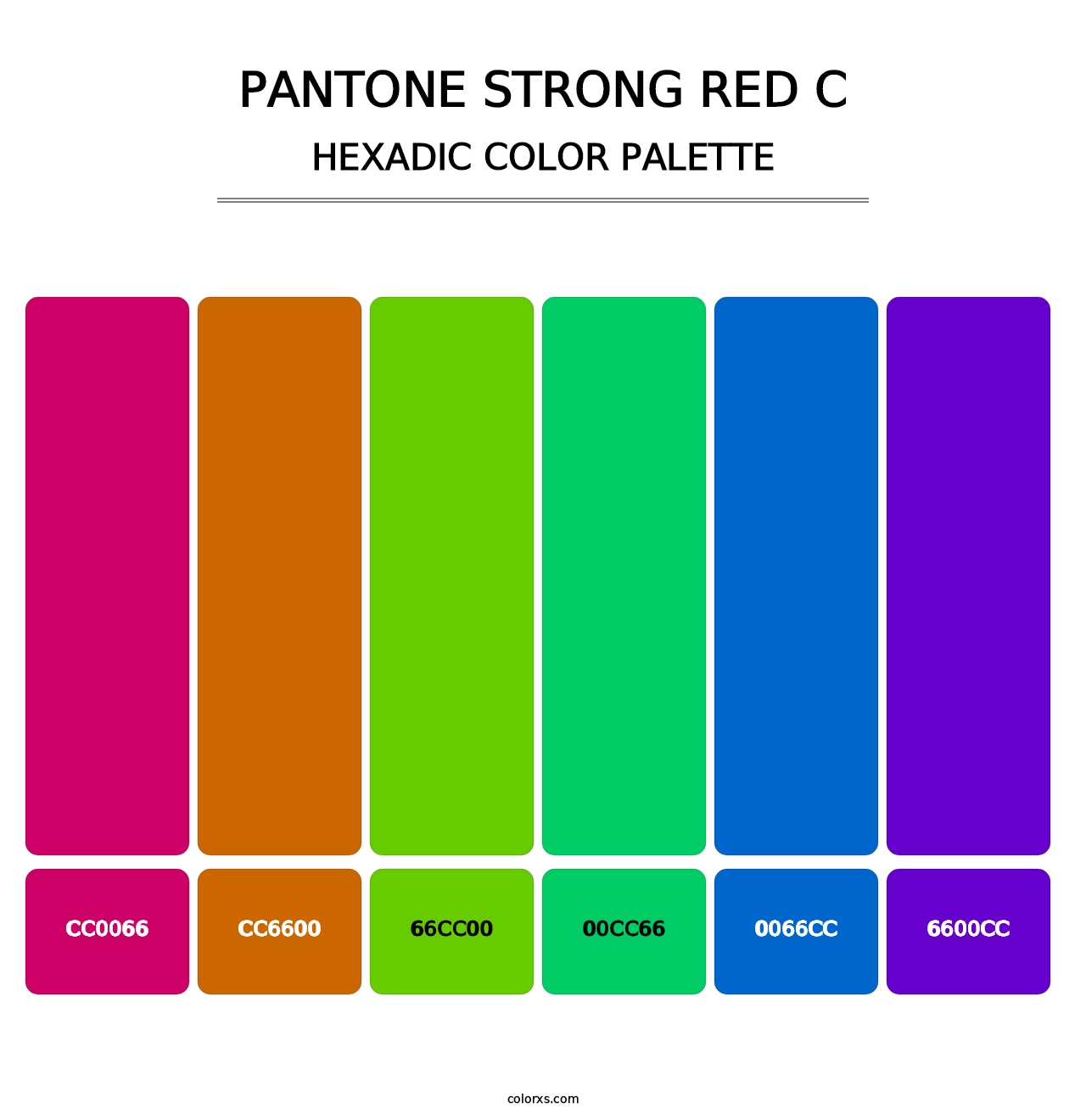 PANTONE Strong Red C - Hexadic Color Palette