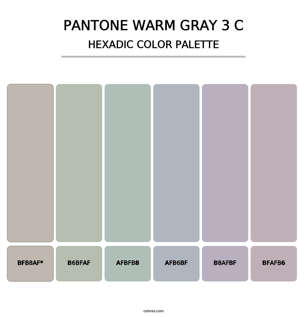 PANTONE Warm Gray 3 C - Hexadic Color Palette