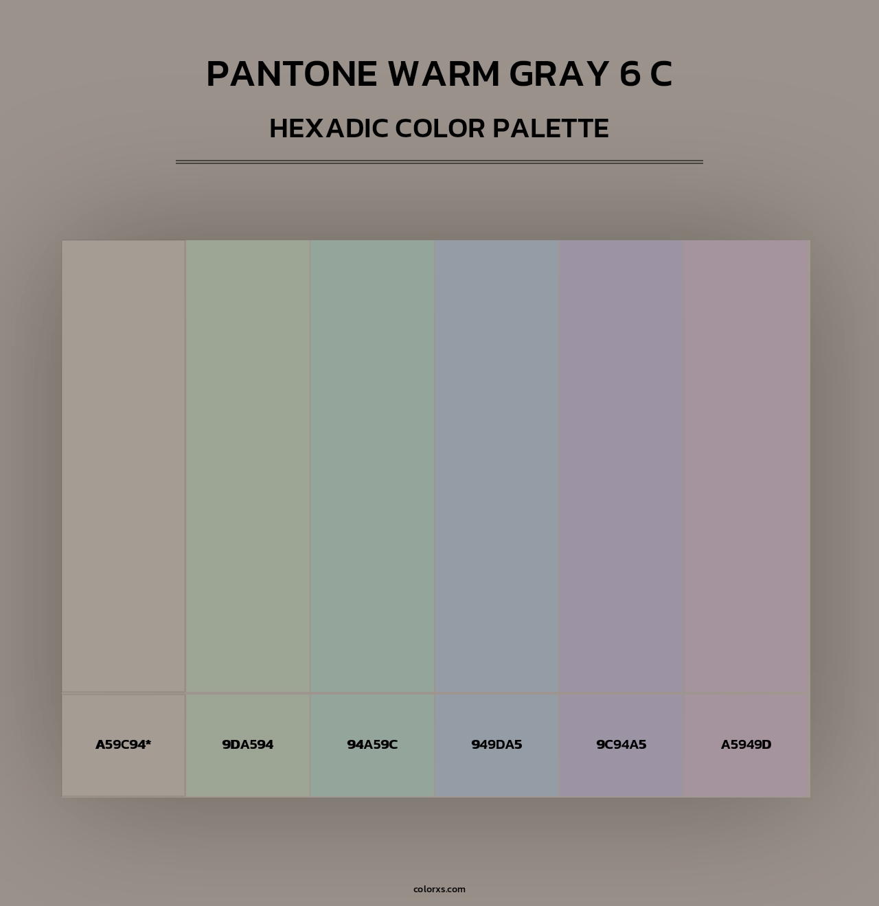 PANTONE Warm Gray 6 C - Hexadic Color Palette