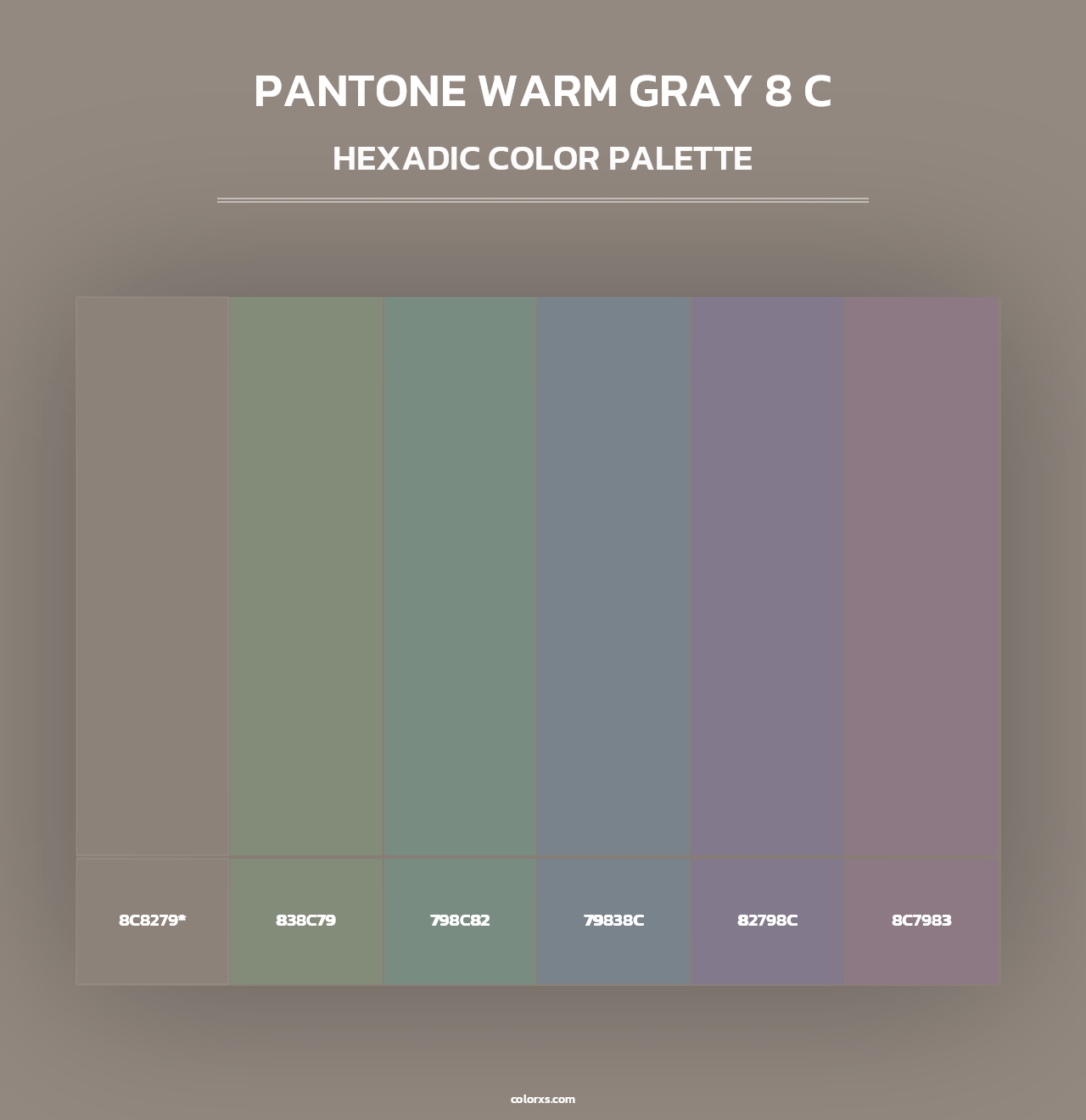 PANTONE Warm Gray 8 C - Hexadic Color Palette