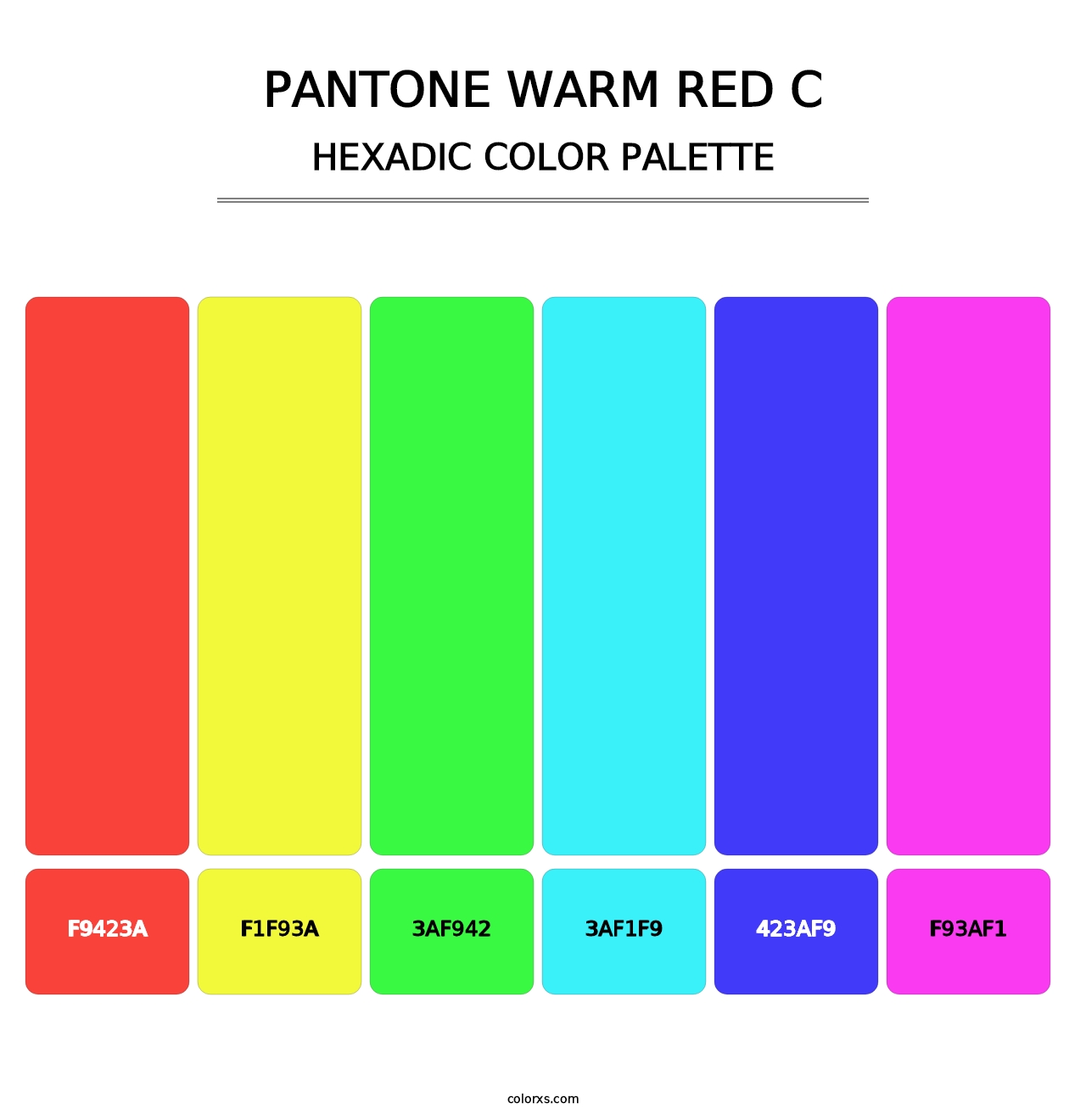 PANTONE Warm Red C - Hexadic Color Palette