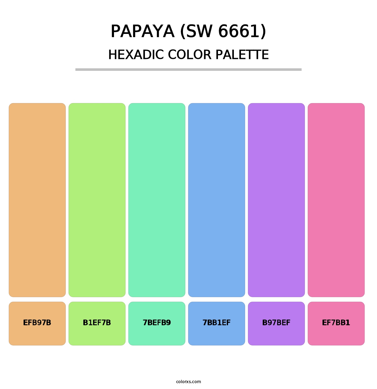 Papaya (SW 6661) - Hexadic Color Palette