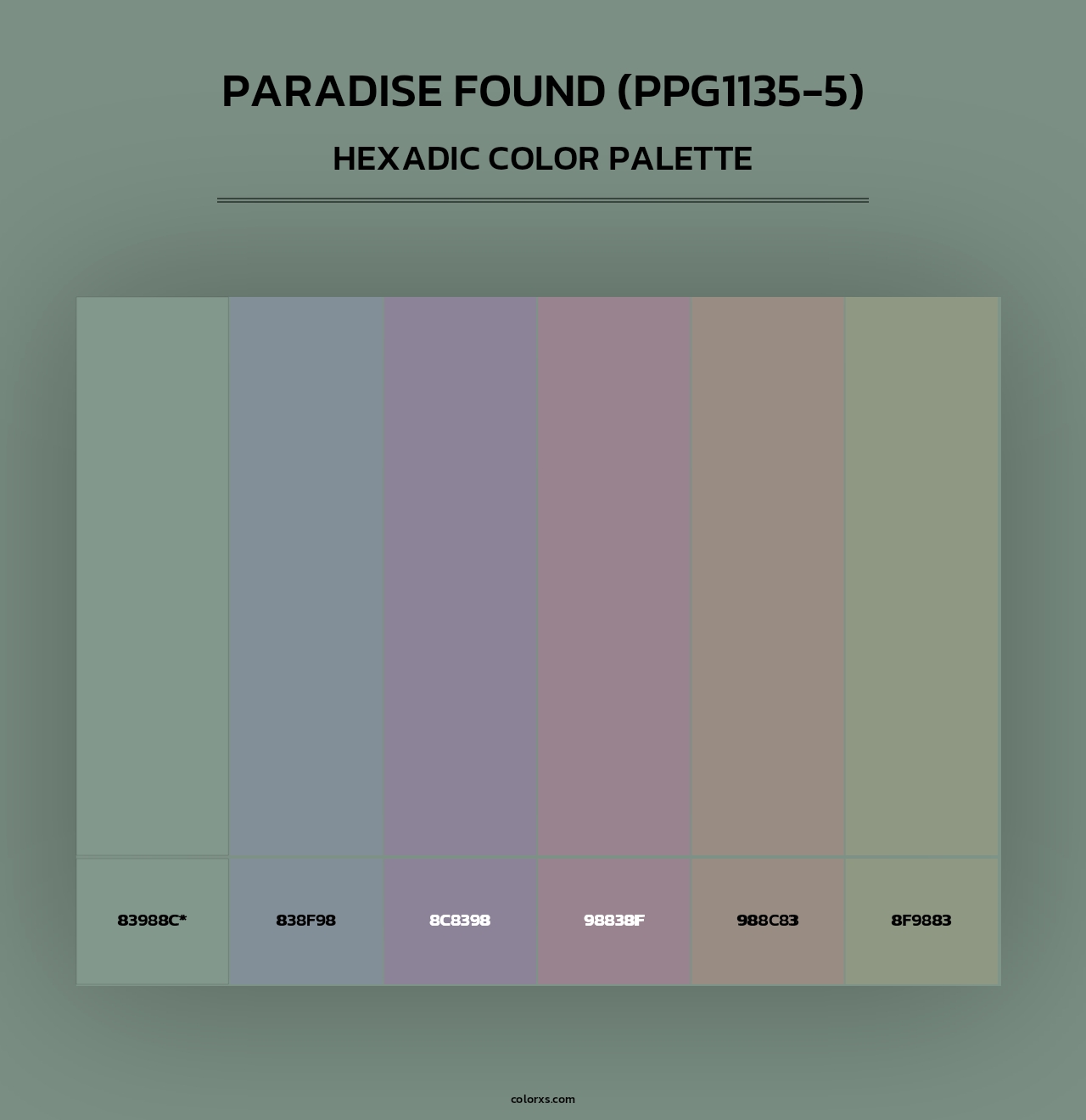 Paradise Found (PPG1135-5) - Hexadic Color Palette