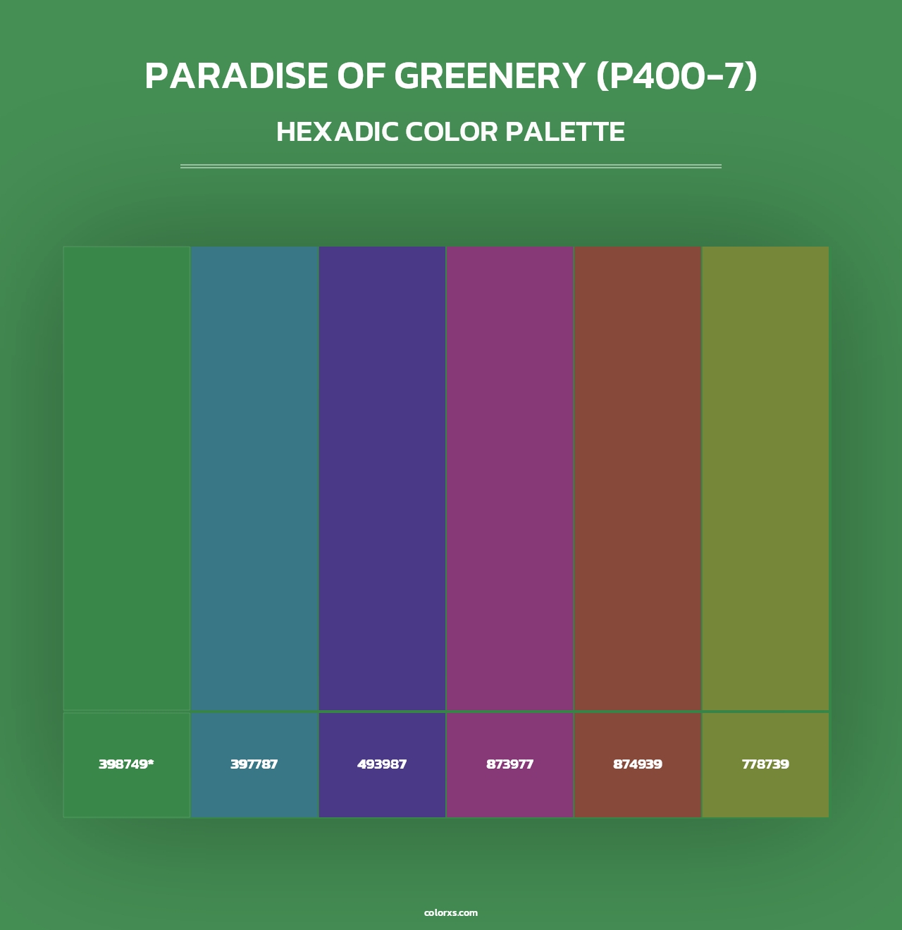 Paradise Of Greenery (P400-7) - Hexadic Color Palette