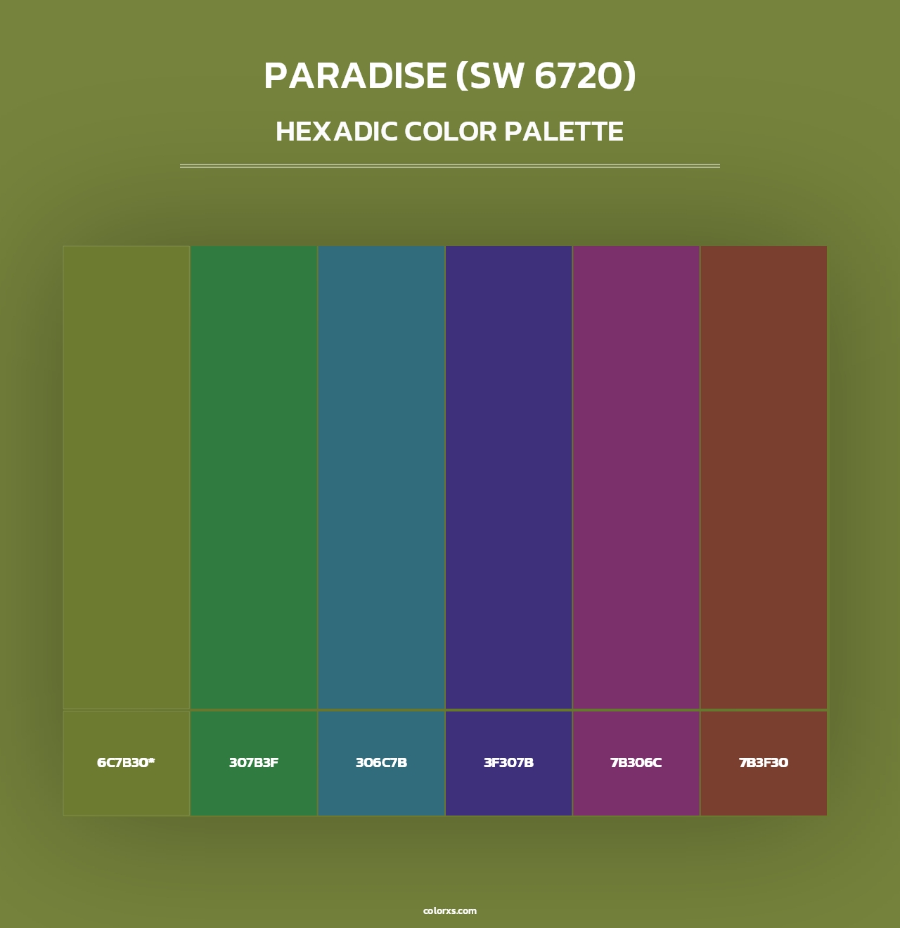 Paradise (SW 6720) - Hexadic Color Palette