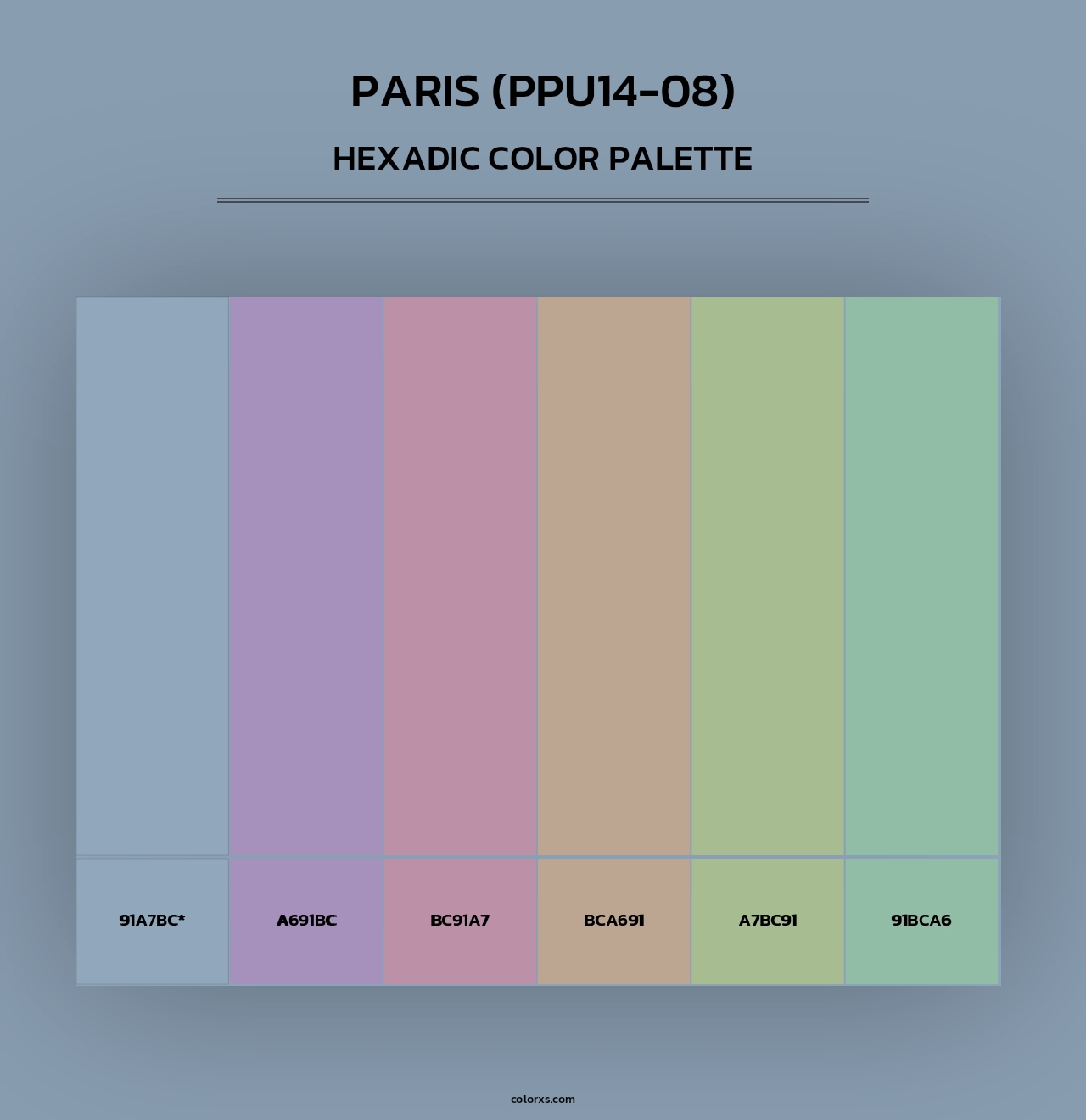 Paris (PPU14-08) - Hexadic Color Palette