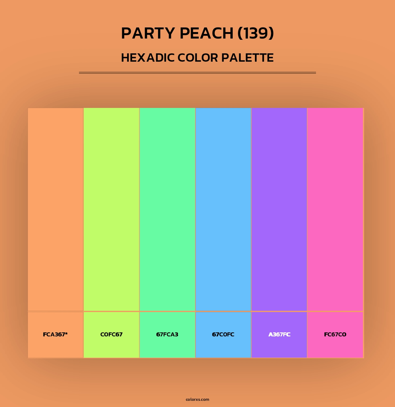 Party Peach (139) - Hexadic Color Palette