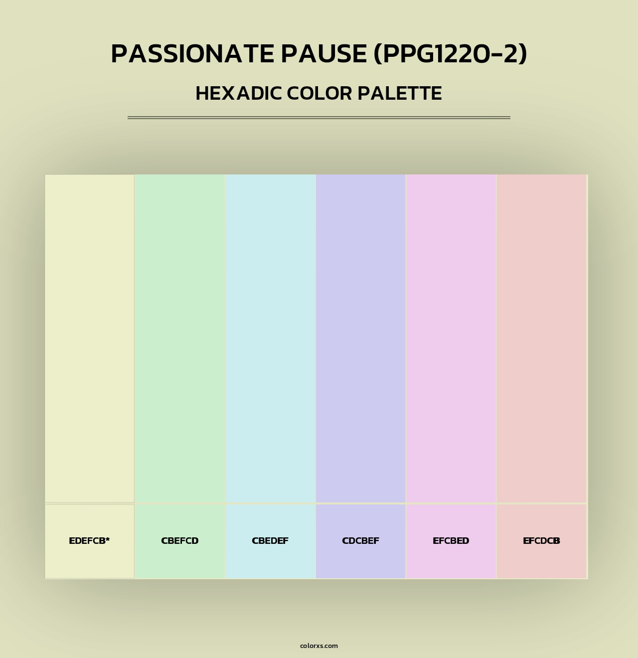 Passionate Pause (PPG1220-2) - Hexadic Color Palette