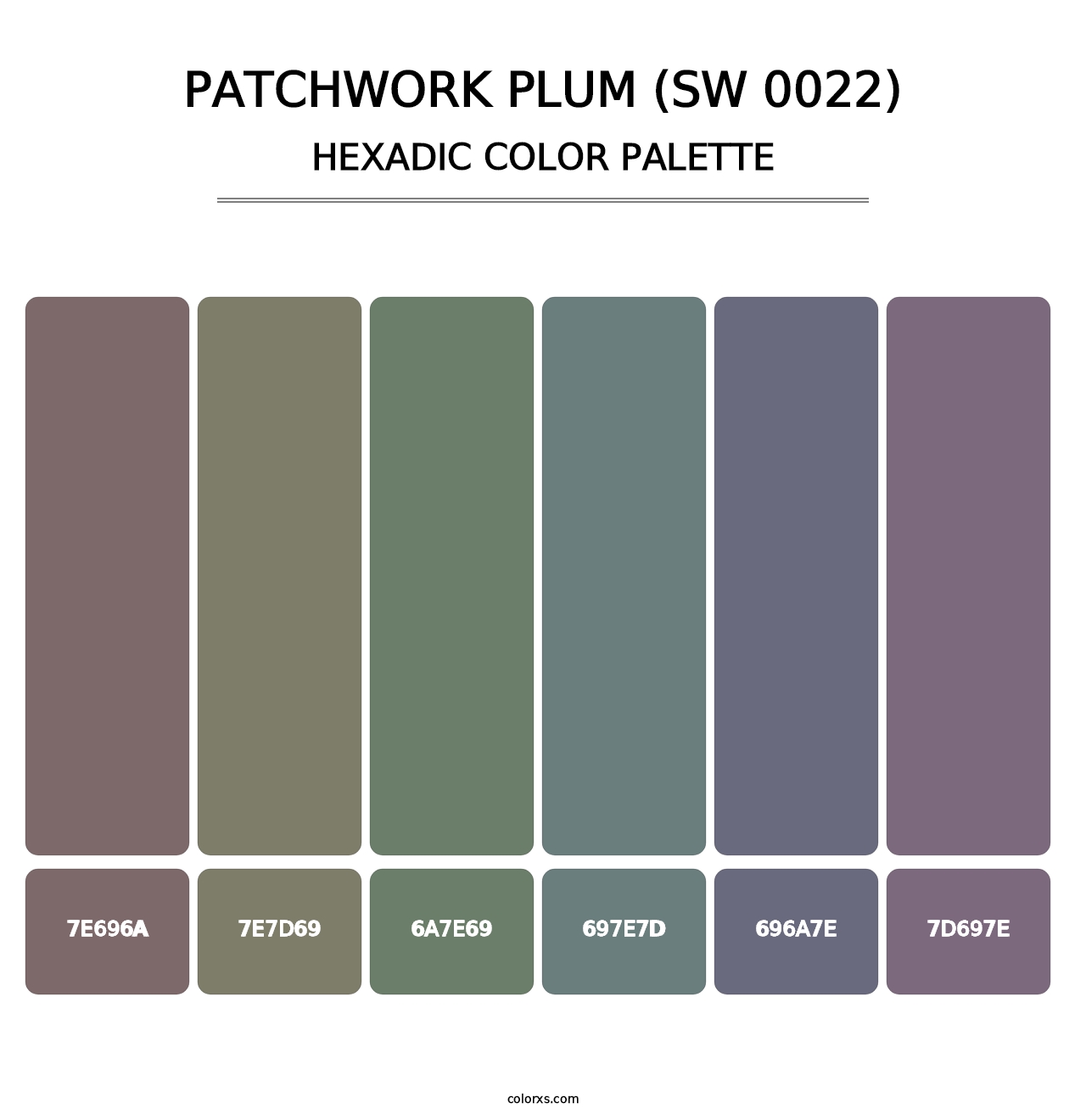 Patchwork Plum (SW 0022) - Hexadic Color Palette