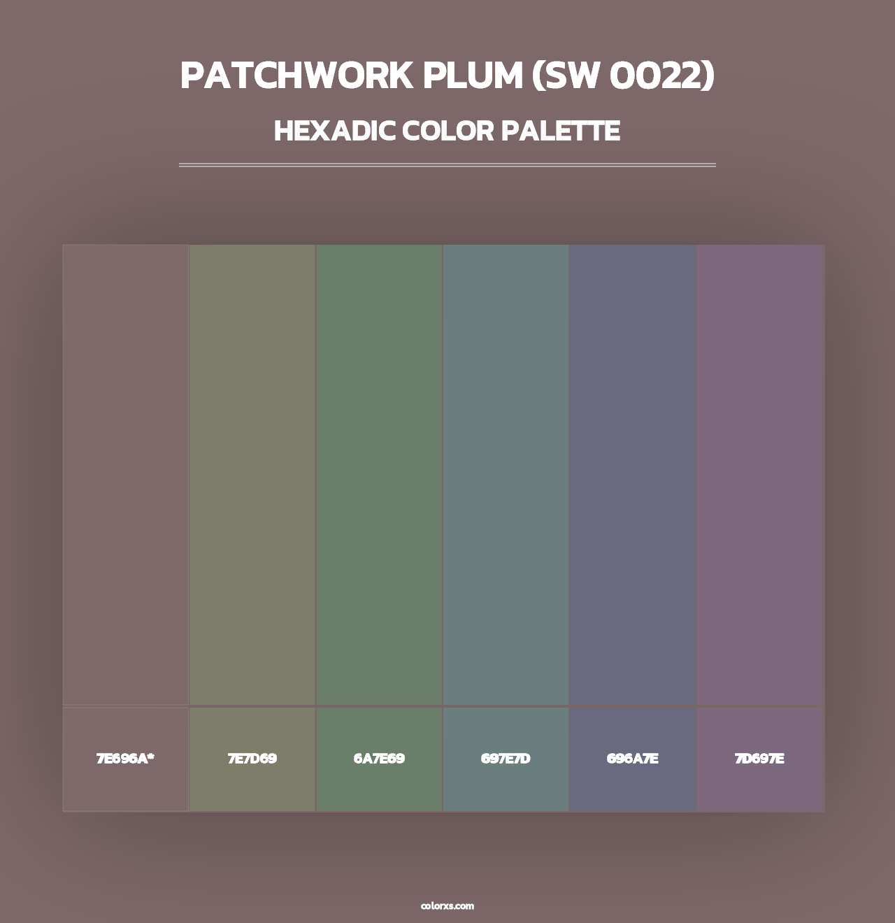 Patchwork Plum (SW 0022) - Hexadic Color Palette