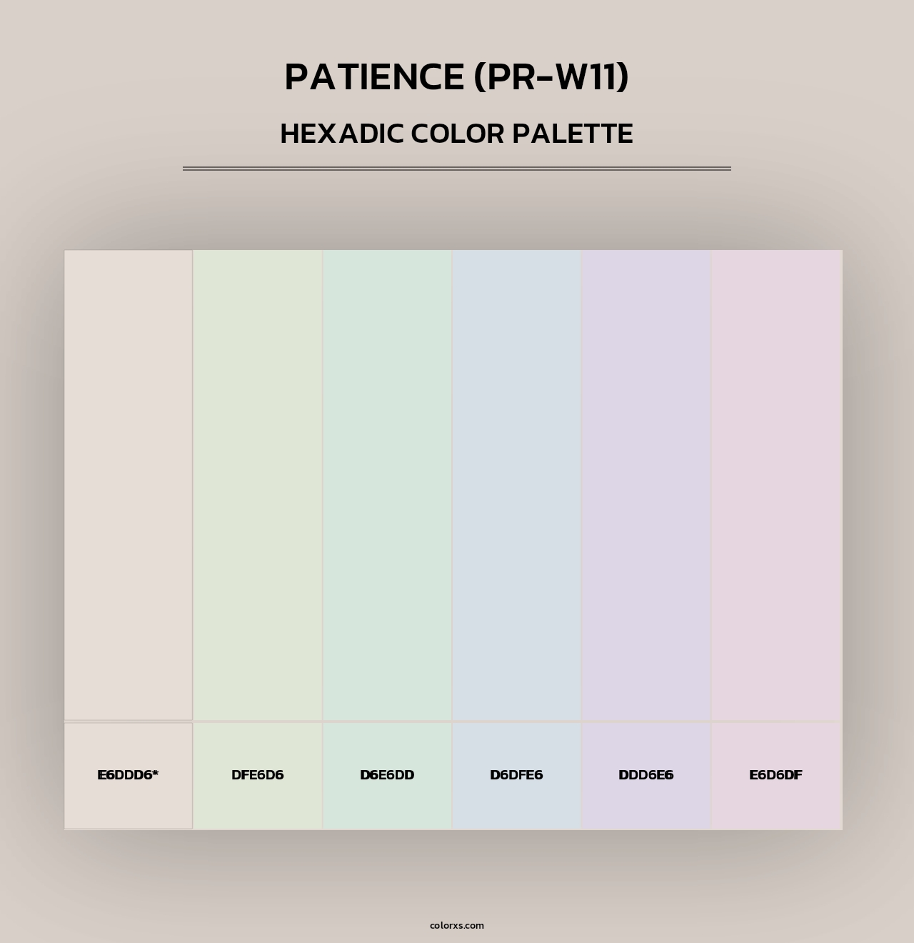 Patience (PR-W11) - Hexadic Color Palette