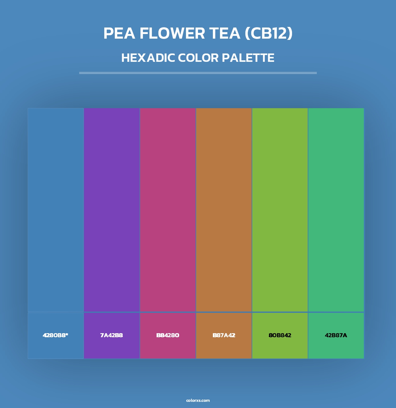 Pea Flower Tea (CB12) - Hexadic Color Palette