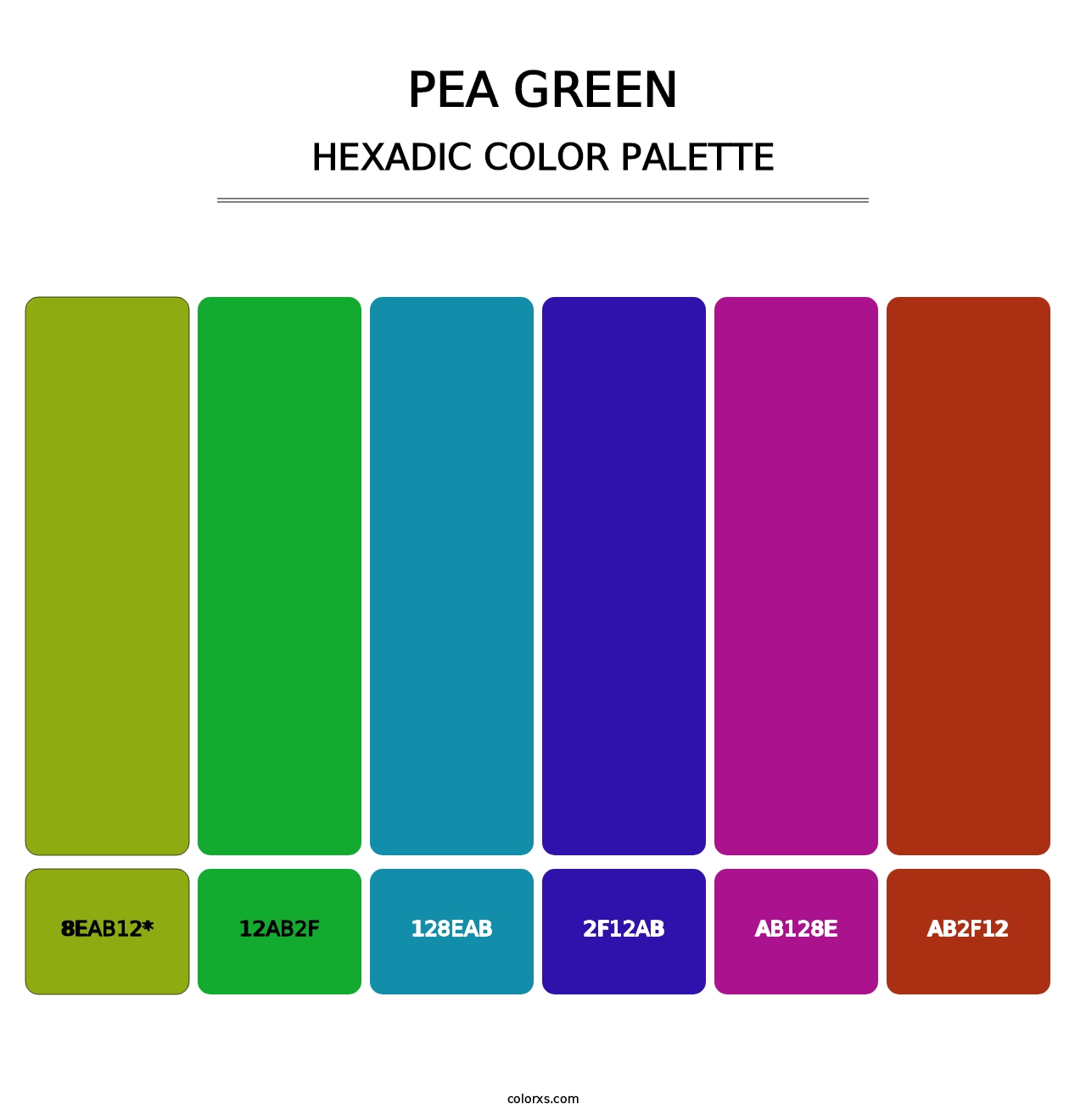 Pea Green - Hexadic Color Palette