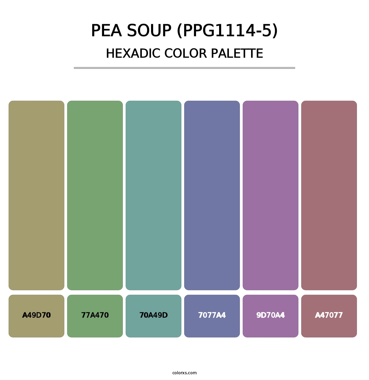 Pea Soup (PPG1114-5) - Hexadic Color Palette