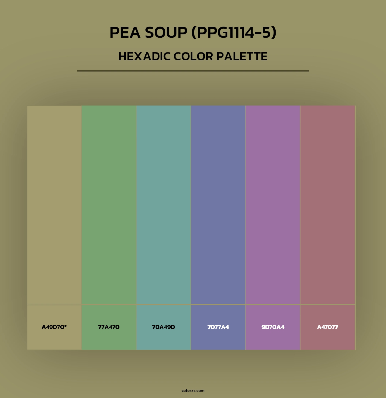 Pea Soup (PPG1114-5) - Hexadic Color Palette